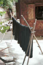 Jpeg 24K Hanks of dyed cotton hanging out to dry - Amarapura, Shan State 9809e31.jpg