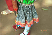 Jpeg 83K Young girl's skirt - probably batik on cotton - shows two intensities of indigo in the pattern which may suggest 2 waxings - Da Shu Jia village, Xin Zhou township, Longlin county, Guangxi province 0010i36.jpg