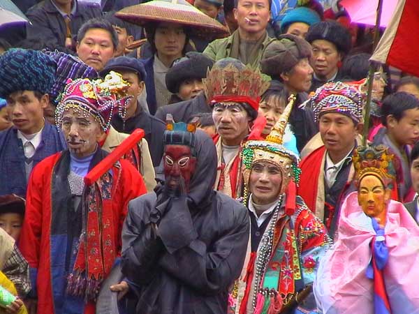 Jpeg 52K Festival in Songtao Miao Autonomous County, Tongren Prefecture, Eastern Guizhou Province, 10 March, 2003