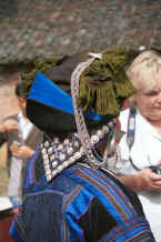 Jpeg 40K Back view of a Black Miao woman's festival headdress,  Zuo Qi village, Min Gu township, Zhenfeng county, Guizhou province 0010p30.jpg