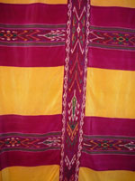 to 73K jpg 03 - Detail of Maranaw woman's silk malong (tubular garment), Mindanao, 20th century. 155 cm x 82 cm each side (tubular)