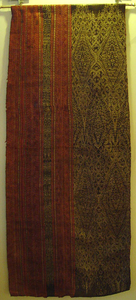 69K Jpg 19 - Tboli woman's abaka and ikat dress, Mindanao, late 19th or early 20th century. This garment was pounded with a wooden mallet after it was embroidered to create a glossy sheen. 62 cm x 150 cm