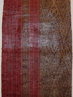 to 68K Jpg Detail 2 of 19 - Tboli woman's abaka and ikat dress, Mindanao, late 19th or early 20th century. This garment was pounded with a wooden mallet after it was embroidered to create a glossy sheen. 62 cm x 150 cm