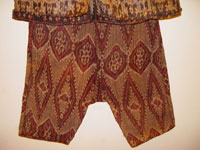 to 66K Jpg 22 - Detail 3 of Bla'an (possibly T'boli) man's abaka and ikat jacket and trousers, Mindanao, early 20th century. Jacket 152 cm x 56 cm x 52 cm. Trousers 56 cm x 44 cm
