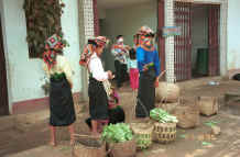 to Jpeg 47K Young Black Thai women with their baskets in the market at Ban Vay on the road from Son La to Dien Bien Phu in Son La Province 9510C25.JPG