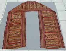 8. to mini photogallery of A woven and embroidered mosquito net border sourced out of Lai Chau Province in northwest Vietnam and thought to be about 40 years old when bought in 2003. It may well come from Lai Chau and be of Black Thai (Tai Dam) origin.
