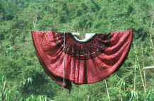 to Jpeg 45K Red Hmong woman's skirt in a village in Lai Chau province, northern Vietnam 9510f26.jpg